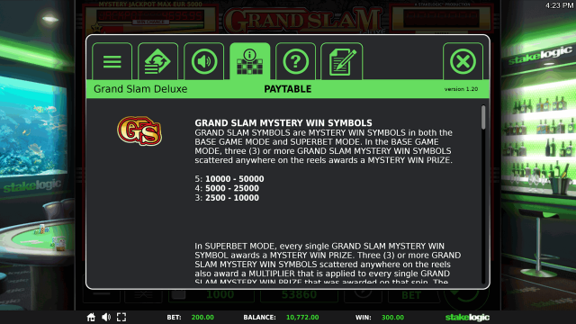 Характеристики слота Grand Slam Deluxe 2