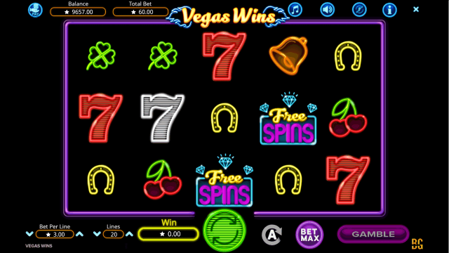 Игровой интерфейс Vegas Wins 8