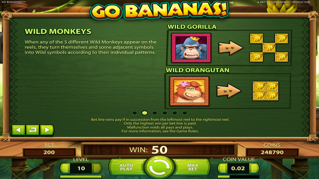 Игровой интерфейс Go Bananas! 2