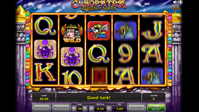 Игровой интерфейс Cleopatra Queen Of Slots 7