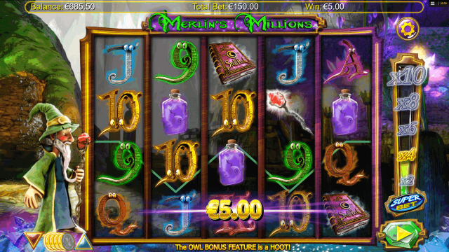 Игровой интерфейс Merlin's Millions 7