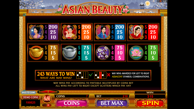 Игровой интерфейс Asian Beauty 2