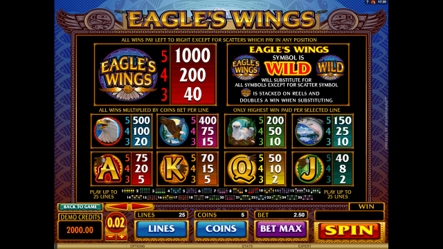 Бонусная игра Eagle's Wings 3