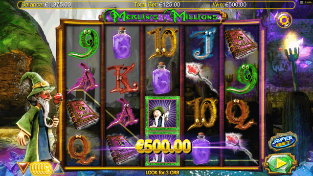 Игровой интерфейс Merlin's Millions 8